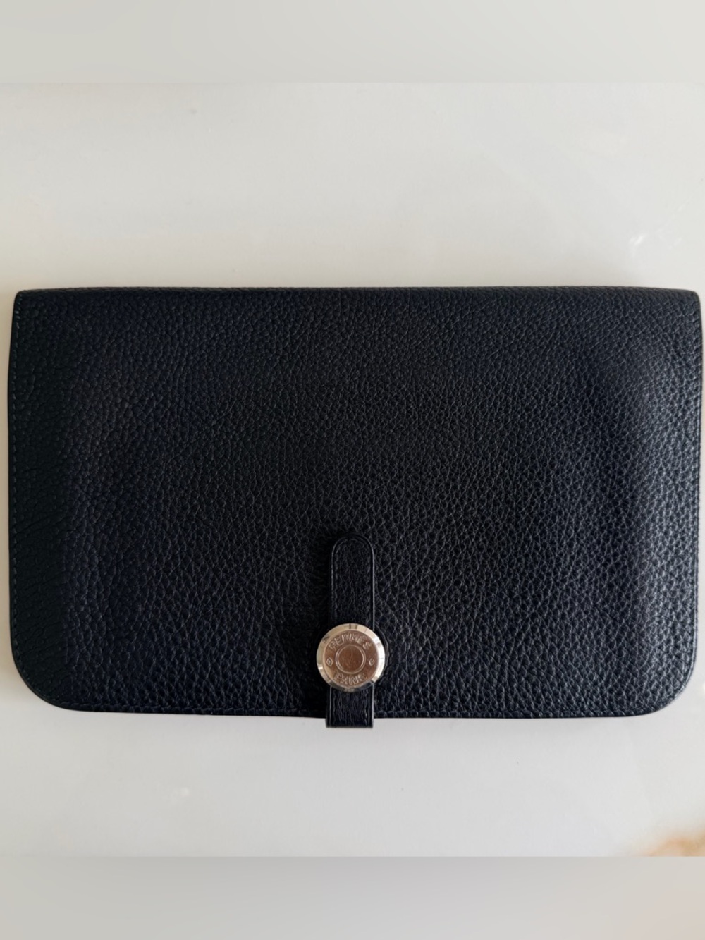 Hermes‎ Dogon Duo Wallet Black w Palladium HW Great Condition